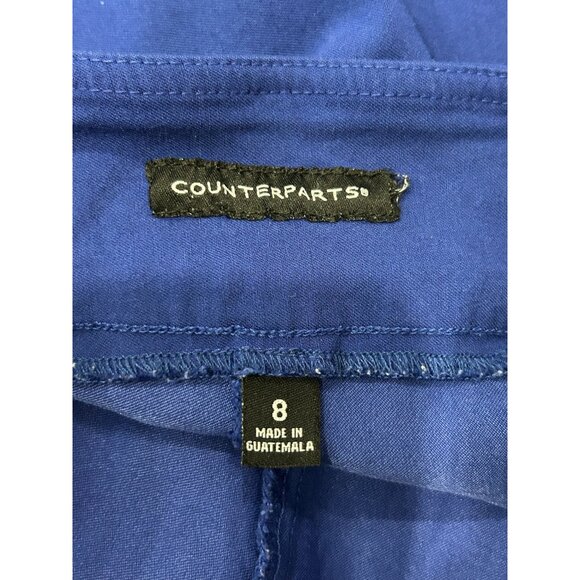 Counterparts Pull On Solid Skimmer Shorts Blue Sz 8 Bermuda Rayon Casual - Picture 5 of 11
